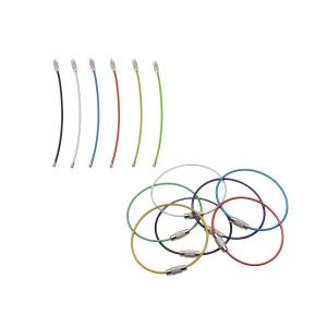 ワイヤーキーリング キーチェーン キーホルダーロックワイヤー ステンレス カラフル アクセサリー 15cm 1.5mm 単品