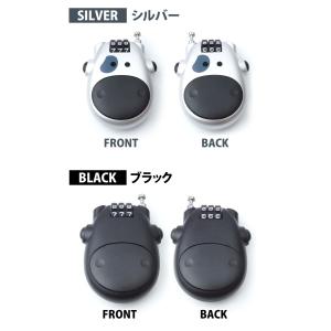 ワイヤーロック 牛 かわいい 巻き取り式 ダイ...の詳細画像5
