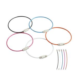 ワイヤーキーリング 単品 キーチェーン キーホルダー ステンレス ロックワイヤー アクセサリー 15cm 1.5mm