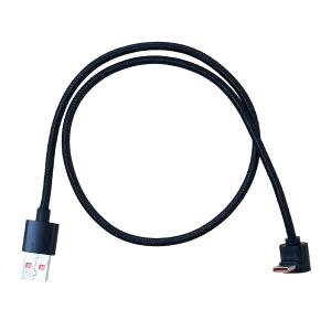 USB Type-C ケーブル L字 50cm USB スマートフォン 60W データ転送 ナイロン編み アルミコネクタ 高耐久 短い 充電ケーブル