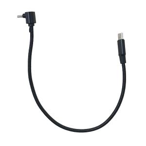 USB Type-C to Type-C ケーブル 片側 L字 ストレート 25cm 短い 60W データ転送 ナイロン編み Type-C充電ケーブル