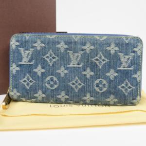 美品 LOUIS VUITTON ルイヴィトン ジッピー モノグラムデニム ラウンドファスナー長財布 デニム ブルー【中古】｜hybrid-hybrid