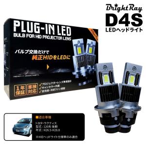 送料無料 1年保証 トヨタ ラクティス 120系 後期 NCP120 NCP122 NCP125 NSP120 NSP122 (H26.5-H28.8) 純正HID用 BrightRay D4S LED ヘッドライト 車検対応｜hycompany