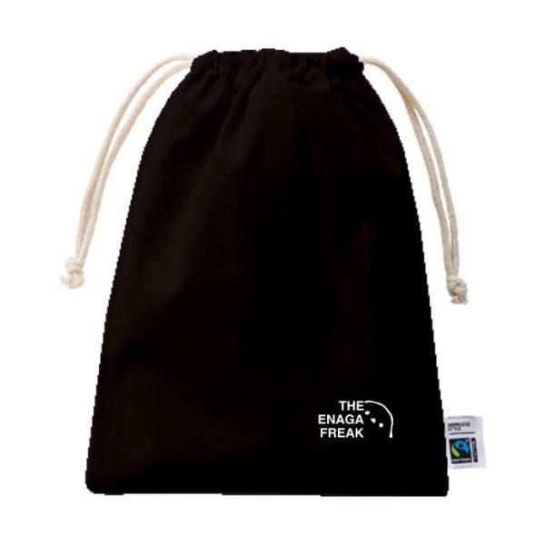 シマエナガ 巾着 フェアトレード コットン Mサイズ THE ENAGA FREAK ロゴ小  通勤...