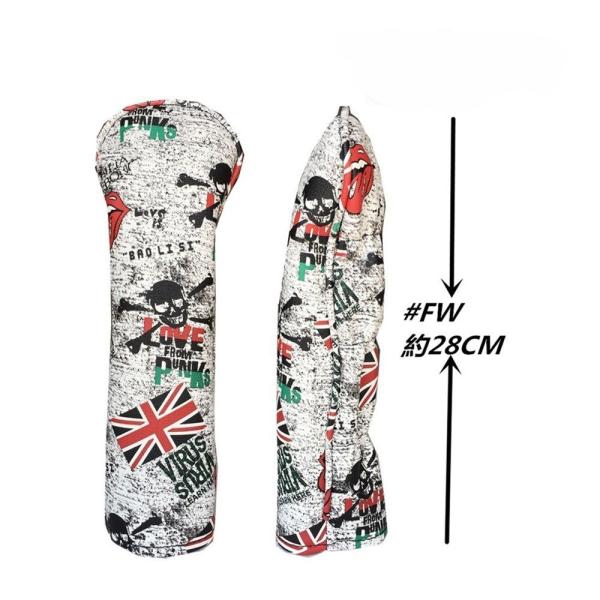 ウッド用 FW ヘッドカバー 高級pu革 3番5番 2点セット スカル England国旗 防水仕様...
