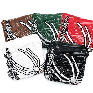 ゴルフヘッドカバー パターカバー マグネット付け マレット用 オデッセイ２ボール・テーラーメイド スパイダー spider 黒 赤 緑 白 紺 ブラウン 送料無料