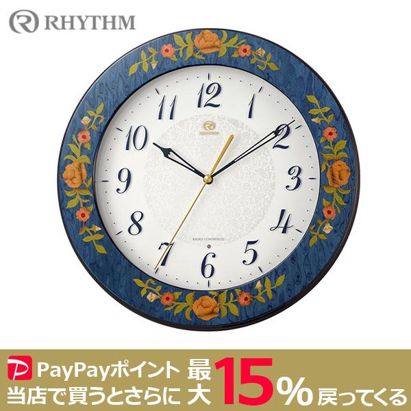 RHYTHM イタリア製象嵌細工 8MY545HG04 壁掛時計 リズム ハイグレードクロック