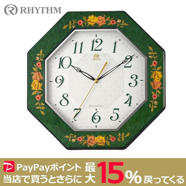 RHYTHM イタリア製象嵌細工 8MY546HG05 壁掛時計 リズム