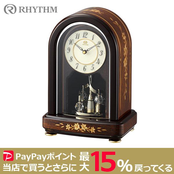 RHYTHM 日本製象嵌細工 置時計 4SG786HG06 リズム テーブルクロック