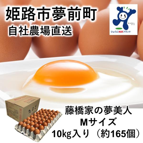 「藤橋商店」自社農場直送 藤橋家の夢美人Mサイズ10kg入り（約165個）卵かけご飯に最適（チルド便...