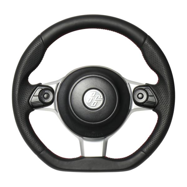 REAL レアル ステアリングハンドル オールレザー レッド×ブラックユーロステッチ GR-LPB-...