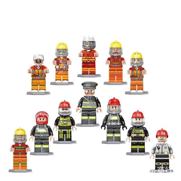 レゴ交換品ブロック LEGO交換品 ミニフィグ ミニフィギュア 12点セット 消防員　互換品 プレゼ...