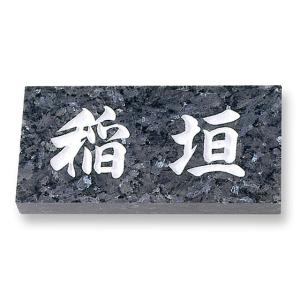 表札 ブルーパール石 御影石 品質の良い丸三タカギ製 天然石 E10｜hyousatsu-net