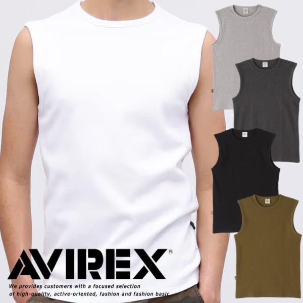 AVIREX ノースリーブ シャツ メンズ 正規品 DAILY NO SLEEVE SHIRT Y_...