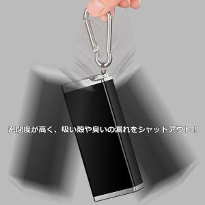 携帯灰皿 カラビナ付き 吸い殻入れ 金属製 フ...の詳細画像3