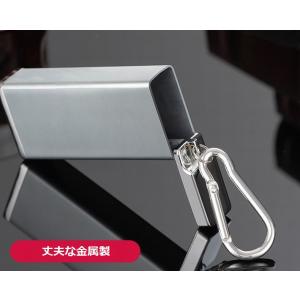 携帯灰皿 カラビナ付き 吸い殻入れ 金属製 フ...の詳細画像5