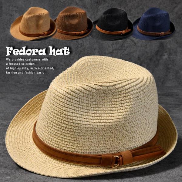 中折れハット 麦わら帽子 メンズ レディース ストローハット 幅広 帽子 麦わらハット ★REV 7...