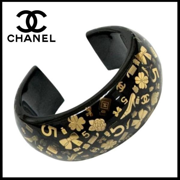 シャネル【新品】バングル 豪華ブラック＆ゴールド 100％本物保証 送料無料