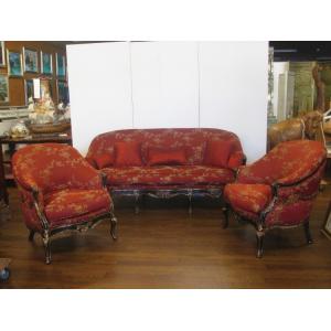 【送料無料】イタリア製　ソファ３点セット  3P+1P+1P　クッション５個付