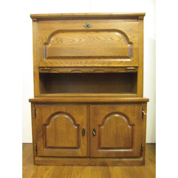 【送料無料】　ベルギー製　ライティングビューロー　ミラー（鏡）ガラス棚付