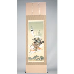 【送料無料】 武者二人 掛軸 床の間　