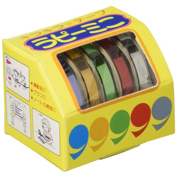 セメダイン ラピーミニ キラキラ粘着テープ5mm幅×3m 5色セットTP-275