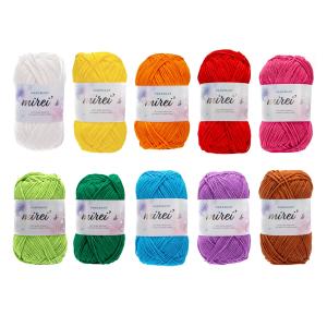 ミレイズコットンヤーン 合太 毛糸 10色セット 1玉約40g128m かぎ針編み 編み物 (rainbow)｜ハイパーマーケット2号店