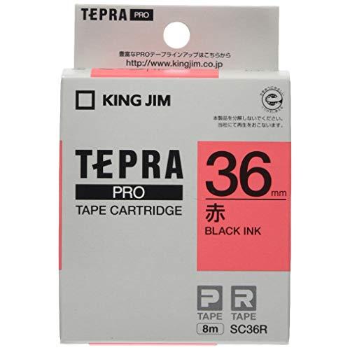 KING JIM PROテ-プカ-トリッジ カラ-ラベル 赤/黒文字 36mm SC36R
