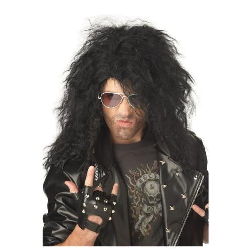 Heavy Metal Rocker Black Adult Wig ヘビーメタルロッカーブラック大...