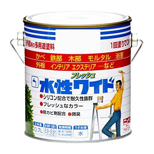 ニッペ ペンキ 塗料 水性フレッシュワイド 0.7L フレッシュベリー 水性 3分つや 屋内外 日本...