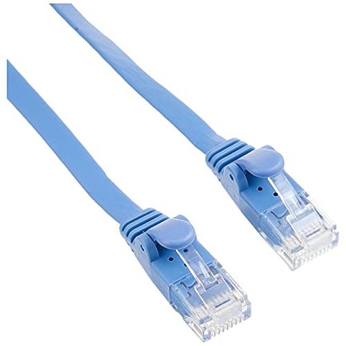 エレコム LANケーブル CAT6 5m 爪折れ防止コネクタ cat6対応 スーパーフラット ブルー...