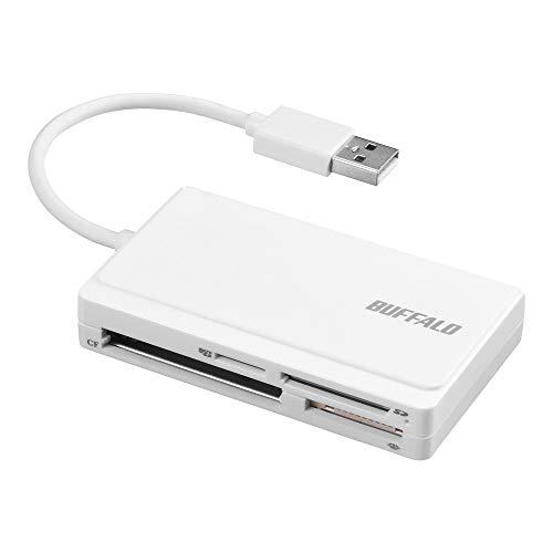 BUFFALO USB2.0 マルチカードリーダー ケーブル収納モデル ホワイト BSCR308U2...