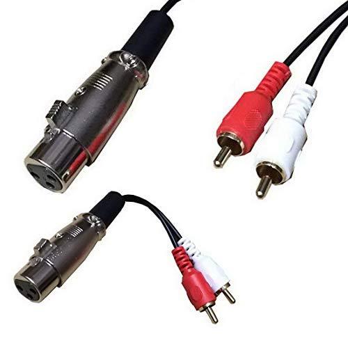 Rosebe XLR 変換 RCA Yスプリッタケーブル、1 XLR メス-2 RCA オスステレオ...