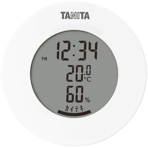 タニタ 温湿度計 時計 温度 デジタル 卓上 マグネット ホワイト TT-585 WH 湿度
