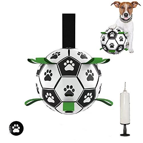 Healthman ストラップ付き犬用おもちゃボール、インタラクティブな犬用おもちゃ、水、庭、屋外用...