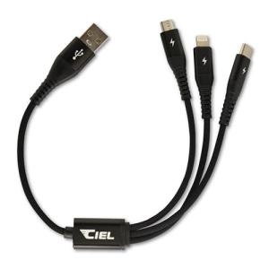 シエル (CIEL) 3in1 マルチ充電ケーブル 3A 30cm CL-CB30の商品画像