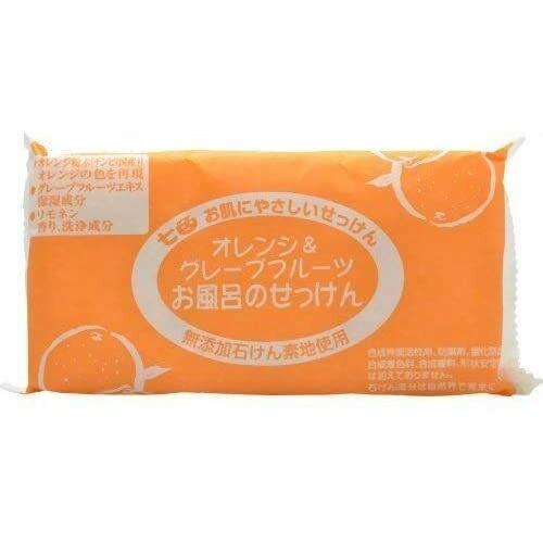 七色 お風呂のせっけん（無添加石けん素地使用） １００ｇ×３個入り オレンジ&amp;グレープフルーツ