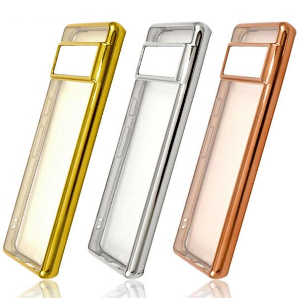 Google Pixel 7 Pro メタリックバンパー ソフト クリアケース グーグルピクセル7プ...