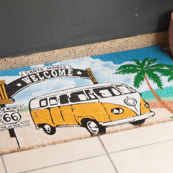 玄関マット WELCOME SANTA MONICA アメリカン雑貨 コイヤーマット 屋外 室内 屋...