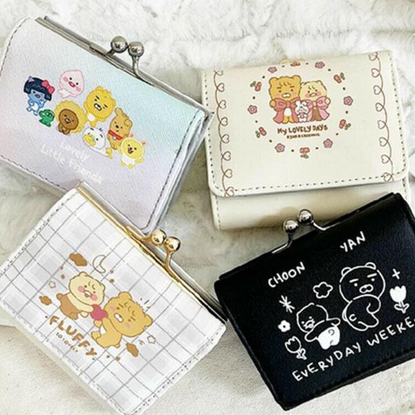 カカオフレンズ KAKAOFRIENDS がま口 コンパクト財布 三つ折り財布 送料無料 新品 財布...