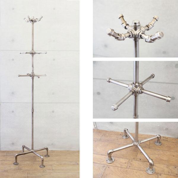 ハンガーラック ポールハンガー 男前インテリア インダストリアルメタル コート スタンド ハンガー ...
