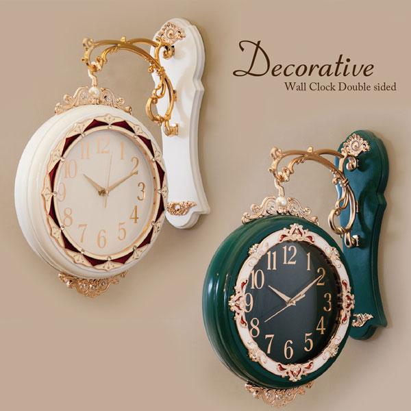 掛け時計 デコラティブ ウォールクロック 両面 Double sided 時計 回転 デザインウォー...