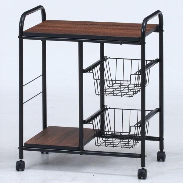 キッチンラック キッチンワゴン ウッドキッチンワゴン キャスター付き 調味料ストッカー 野菜ストッカ...