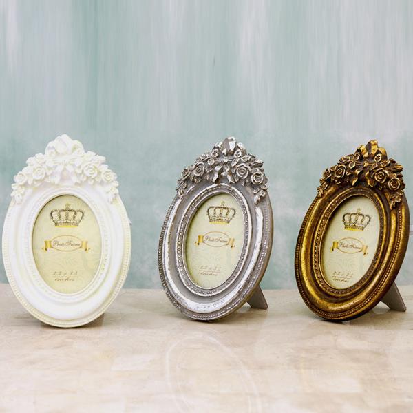 フォトフレーム フラワーオーバル 写真立て ヴィンテージ アンティーク 壁掛けフォトフレーム おしゃ...