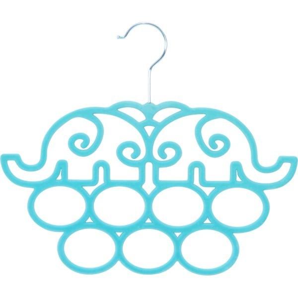 ハンガー　ノンスリップ　アクセサリーハンガー　滑りにくいハンガー　ゾウ　ブルー