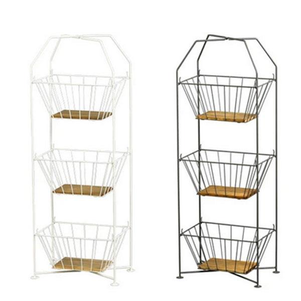 ワイヤーラック ディスプレイラック ラック インテリア ワイヤーバスケット 3段 三段 省スペース ...