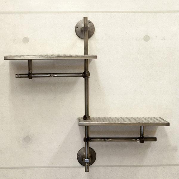 ウォールシェルフ インダストリアル メタル ウォールラック 壁掛け インテリア 水道管 アイアン 雑...