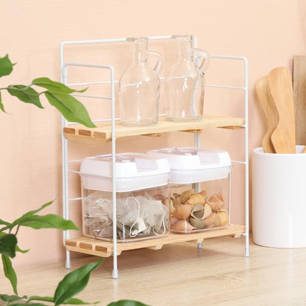 棚 ラック 2段 北欧 ディスプレイ キッチン収納 収納ラック おしゃれ スリム オープンラック 折...