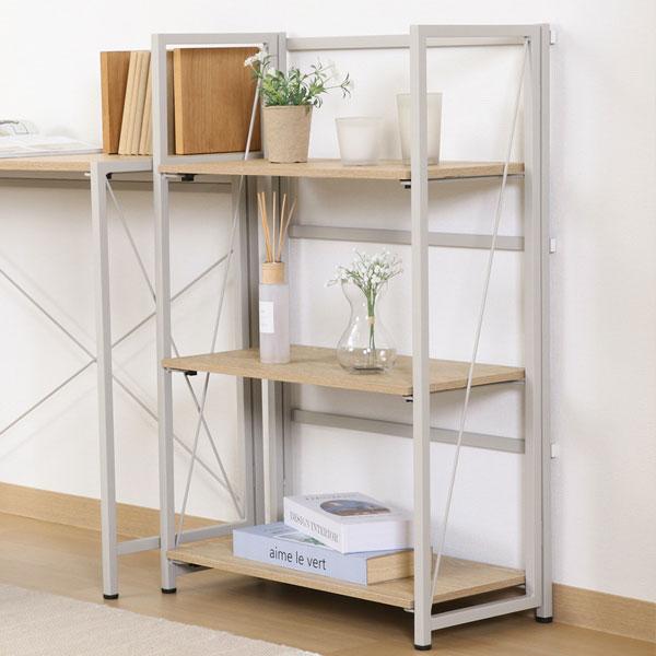 折りたたみシェルフ シェルフラック 3段 北欧 収納ラック 収納棚 おしゃれ オープンラック ラック...