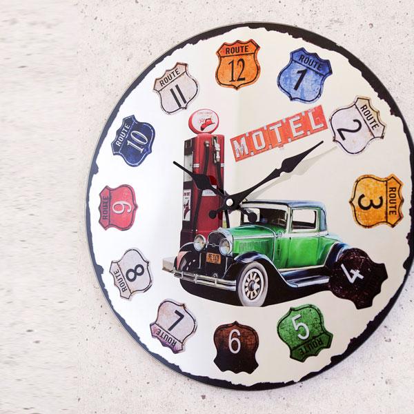 時計 おしゃれ ミラーウォールクロック 車 アメリカン雑貨 ウォールクロック デザインウォールクロッ...